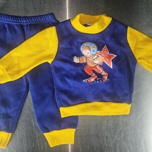Little Stars Kids Pajama Set - Blue and Yellow